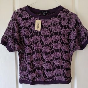 Forever Twenty-one Floral Lace Detail Shirt